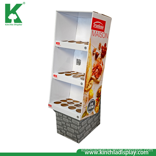 Tomato Sauce Cup Bottle Cardboard Corrugated Supermarket Floor Display Stand